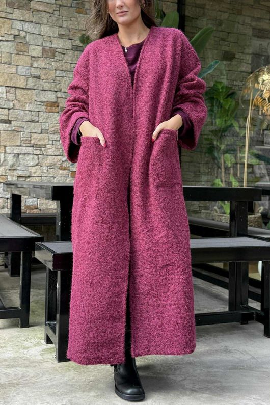 Norbury Japanese Duster Coat Cranberry /10=